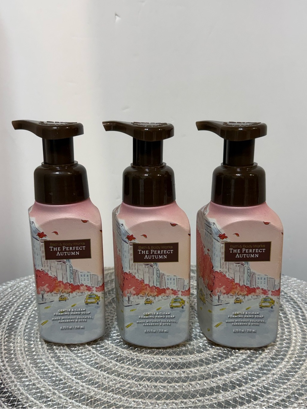 BBW The Perfect Autumn Foaming Hand Soap Set of 3 NWT